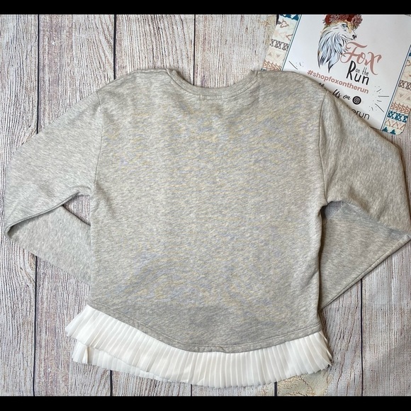𝅺J. Crew Ruffle-Hem Sweatshirt Size Small - Picture 4 of 10
